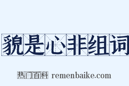 貌是心非组词是什么意思的图片